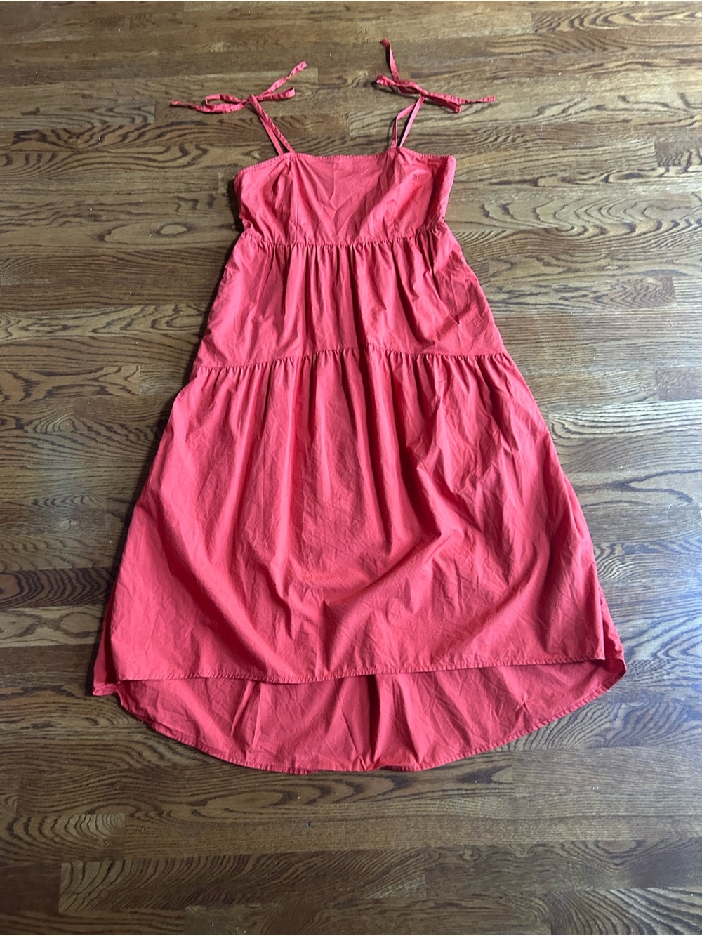 Who What Wear Coral Tie-Shoulder High-Low Midi Dress Size Small
